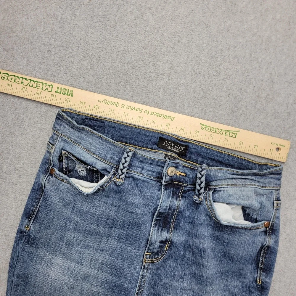 Judy‎ Blue Jeans Womens 9/29 Blue Med Wash Mid Rise Slim Bootcut Stretch Denim